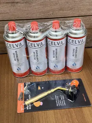 Celva Brazing Gas Torch and 4pcs Butane Cartridge