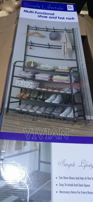 5 Tier Multifunctional Shoe And Hat Rack