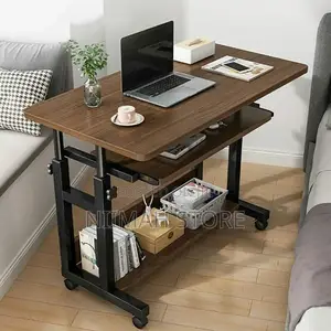 Double Layer Adjustable Mobile Laptop Table
