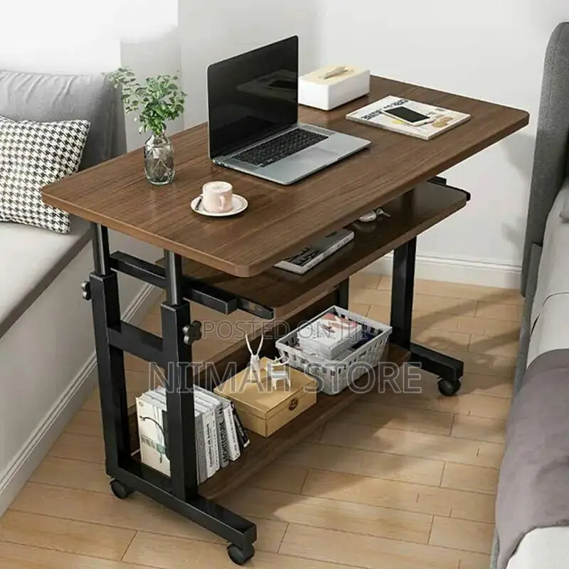 Double Layer Adjustable Mobile Laptop Table