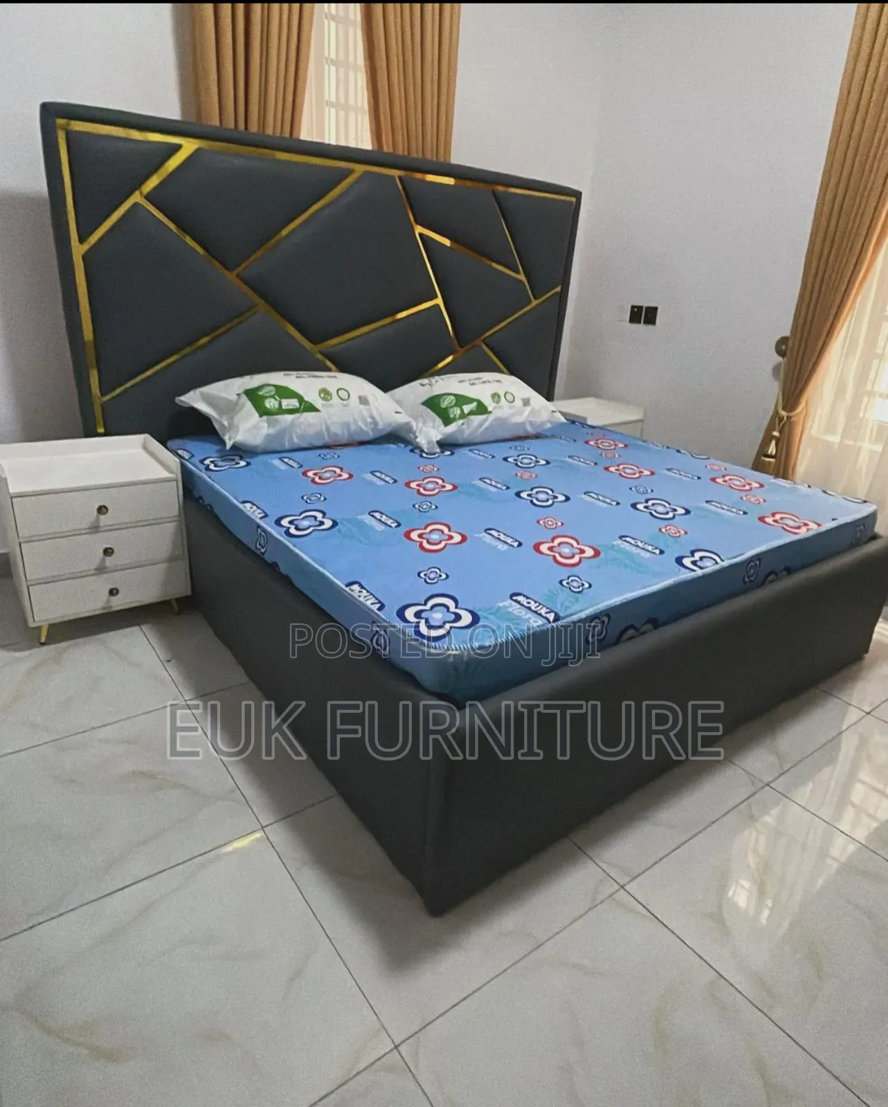 4.5 by 6 Bedframe With Side Drawers