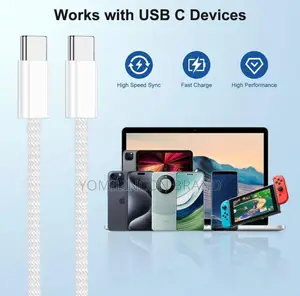 iPhone 15 Charging Cable 2M, 60W USB C to C Fast