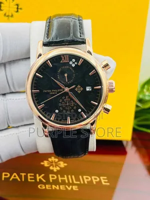 Photo - Patek Philippe Chronograph Black Leather Wristwatch