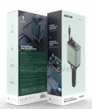 Green Lion Retraceable 90watt Car Charger