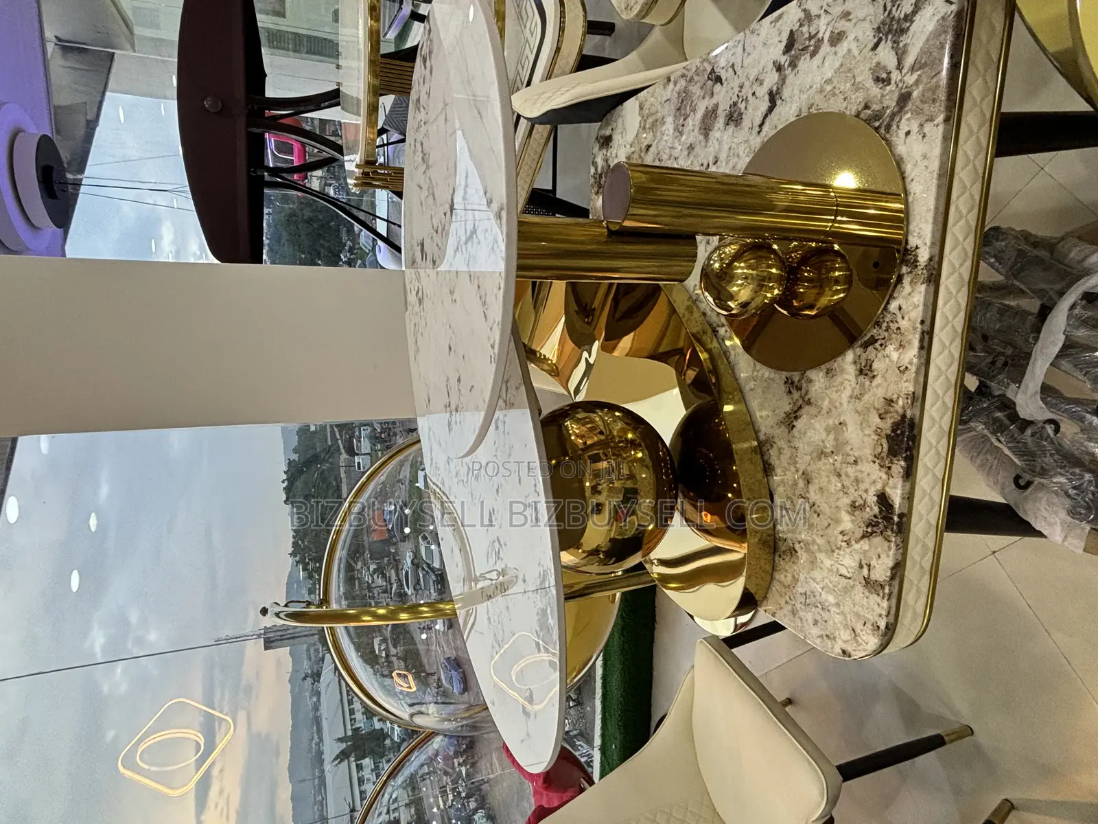 Marble Center Table With Side Stool