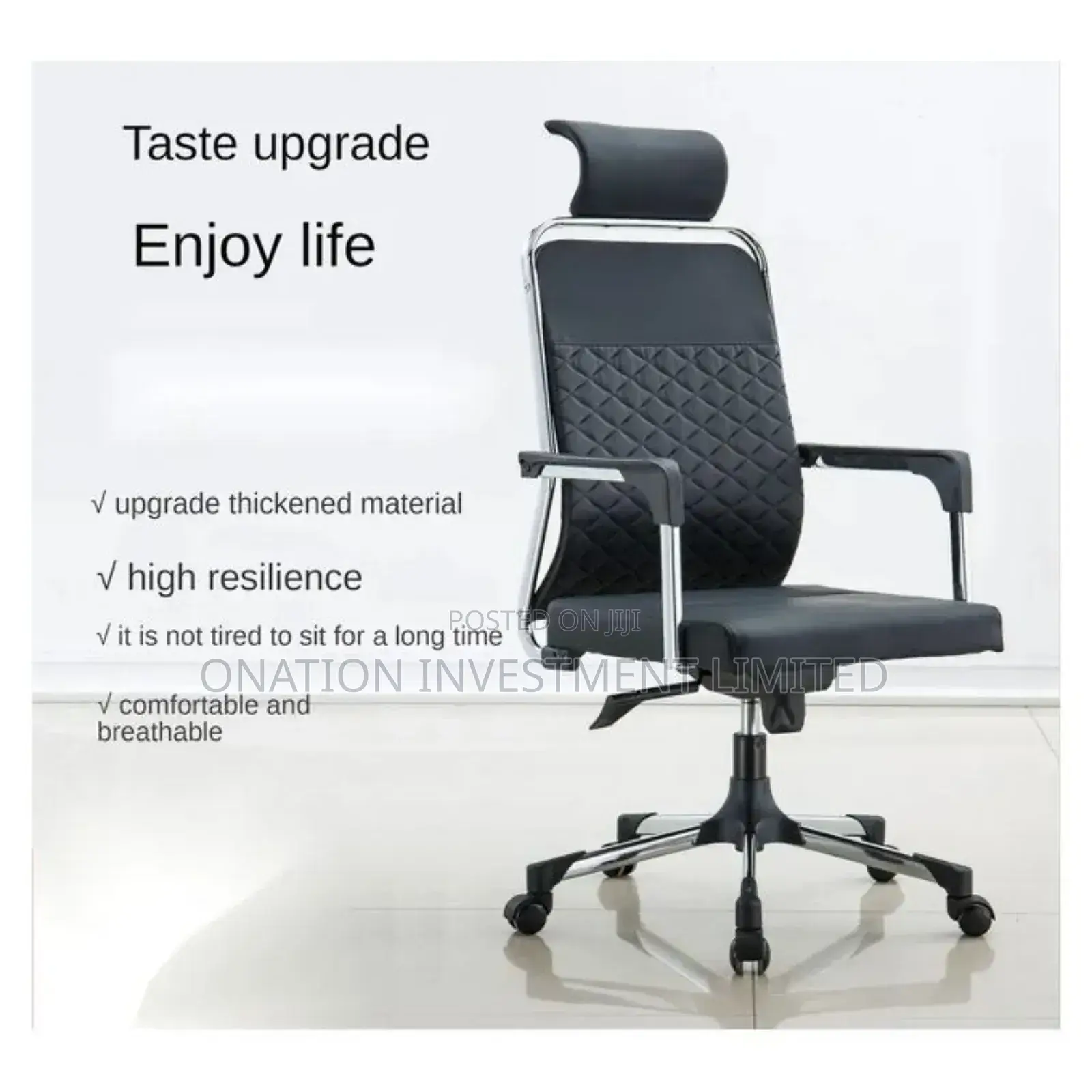 Full Leather Headrest Office Chair