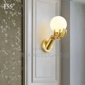 Gold Luxury Hand Wall Lamp Living Room Bedroom Bedside Light