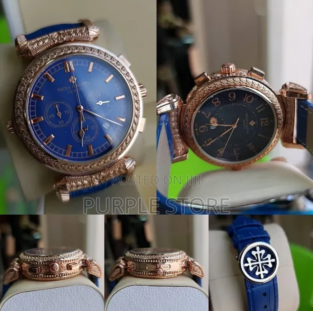 Patek Philippe Double Face Chronograph Leather Watch in Lagos