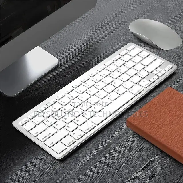 Mini Bluetooth Keyboard for Tablet and Smartphone - Silver