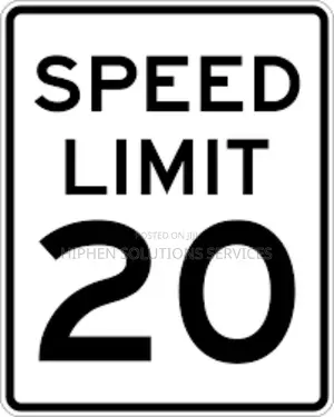 Speed Limit 20kph Sign Aluminum