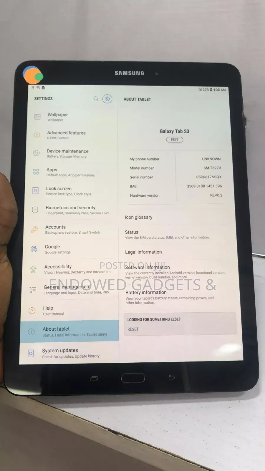 Samsung Galaxy Tab S3 9.7 32 GB Black