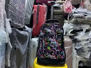 Quality Stock Material Flowered Design Back Pack With Wheels
