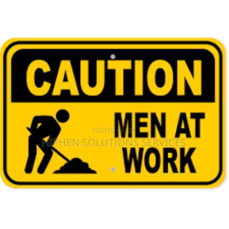 CAUTION MEN AT Worktraffic Road Sign