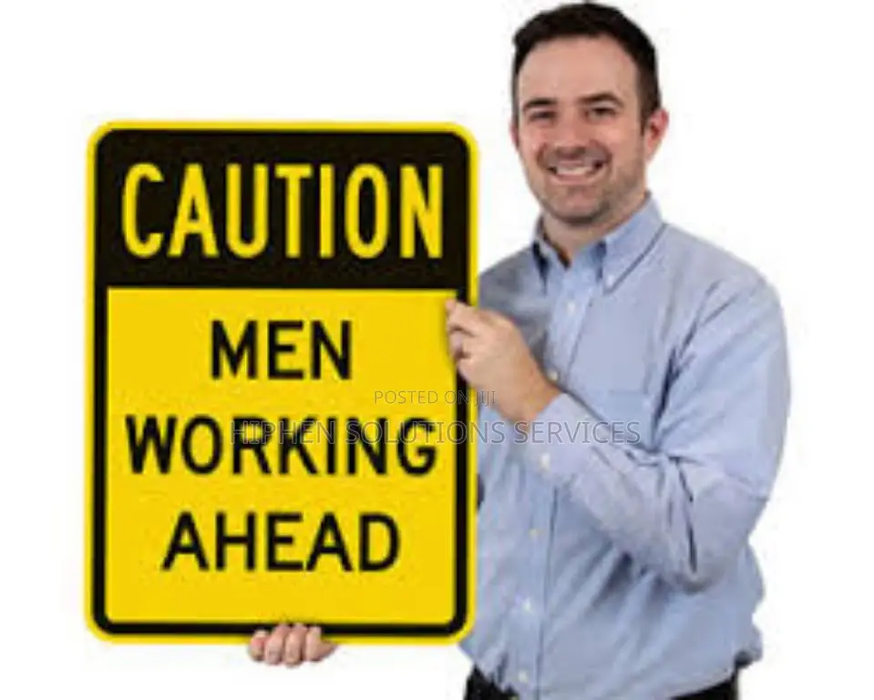 Traffic Warning Sign Men At Work Area