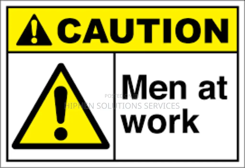 Traffic Warning Sign Men At Work Area