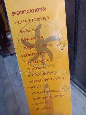 18inches Rechargeable Fan