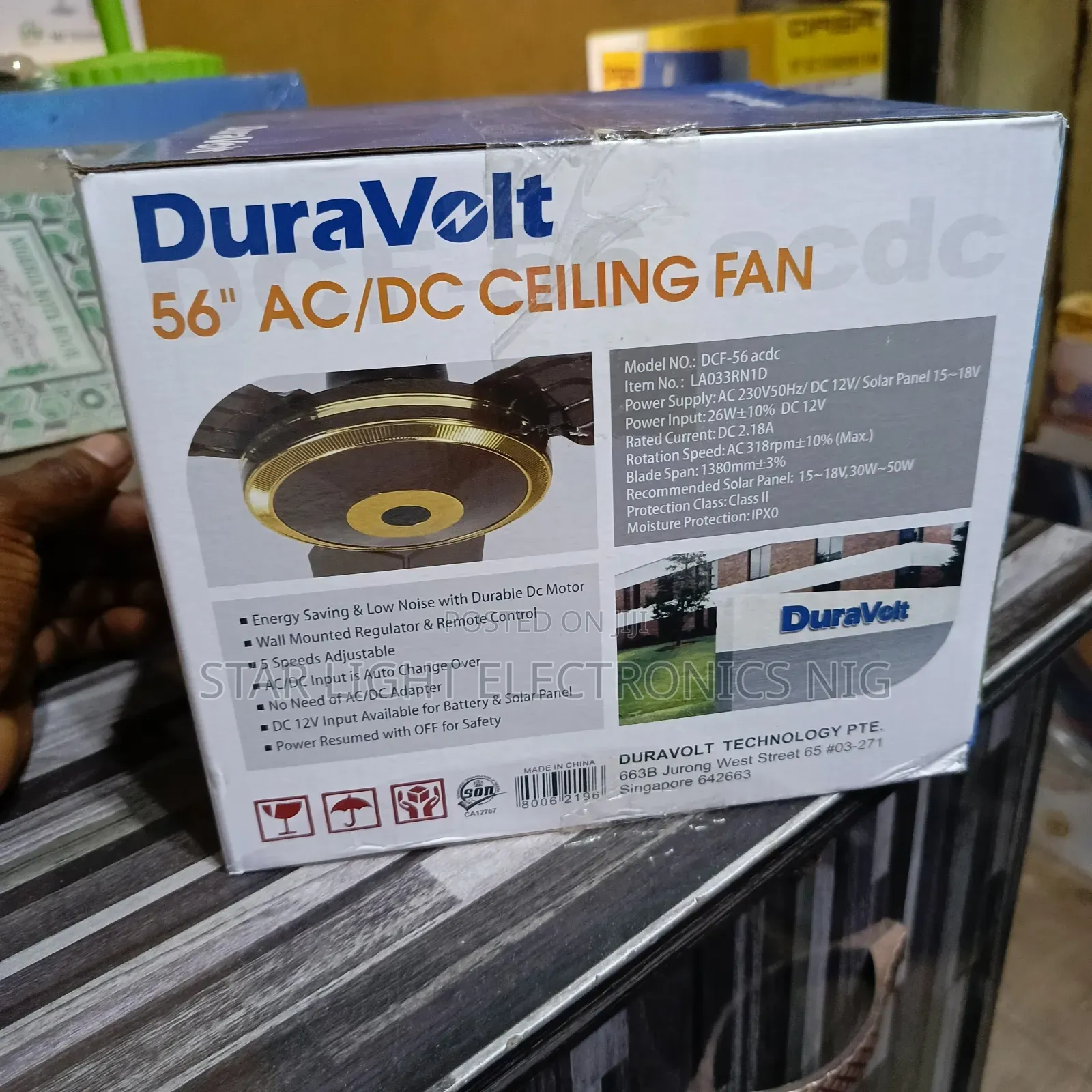 Solar Ceiling Fan 56 Inches