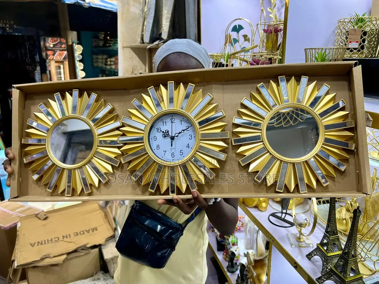 Mirror Clock 3-Piece Set