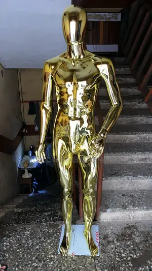 Faceless Male Gold Chrome Normal Size Mannequin
