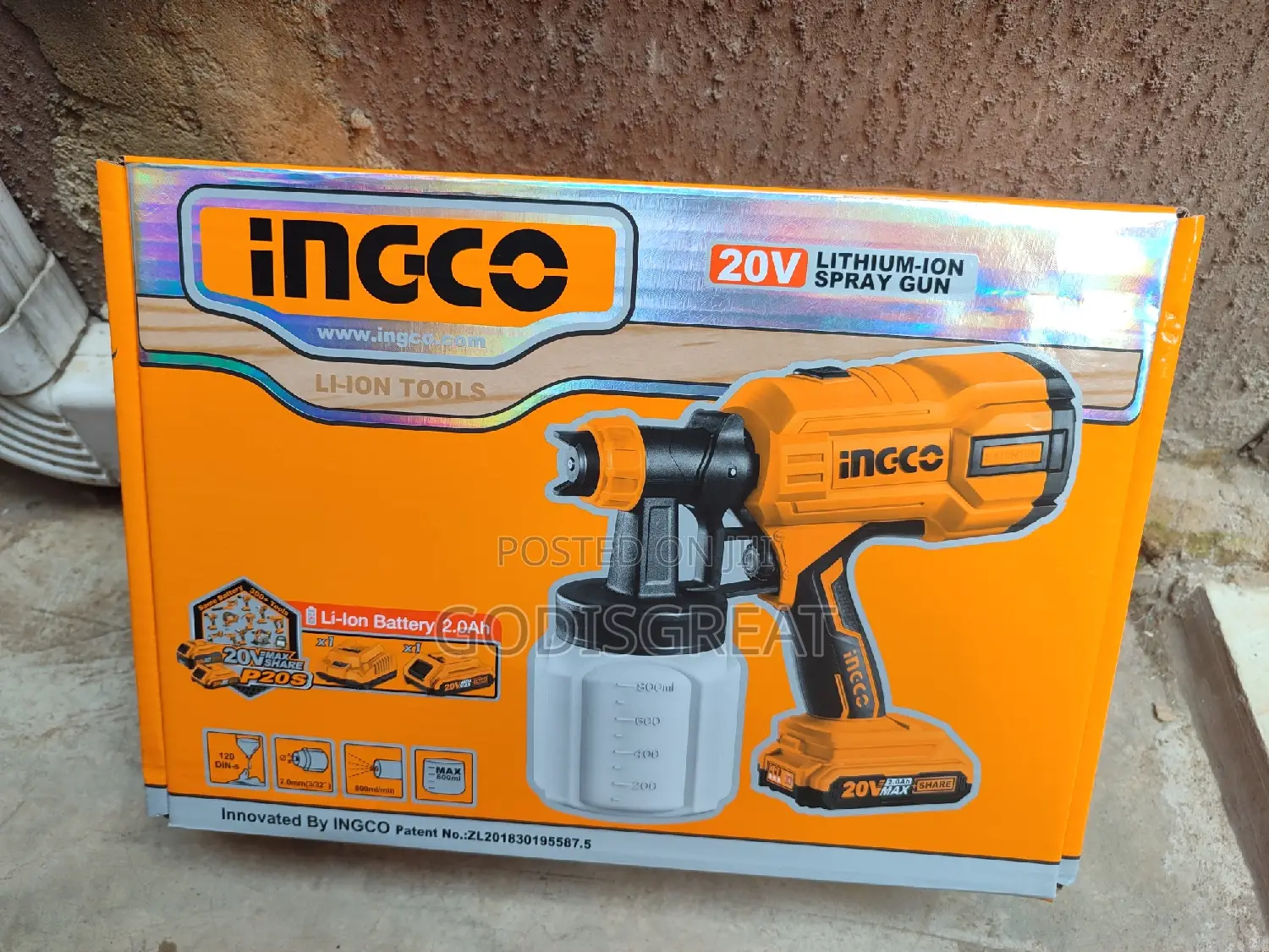 20v Lithium Spray Gun Ingco