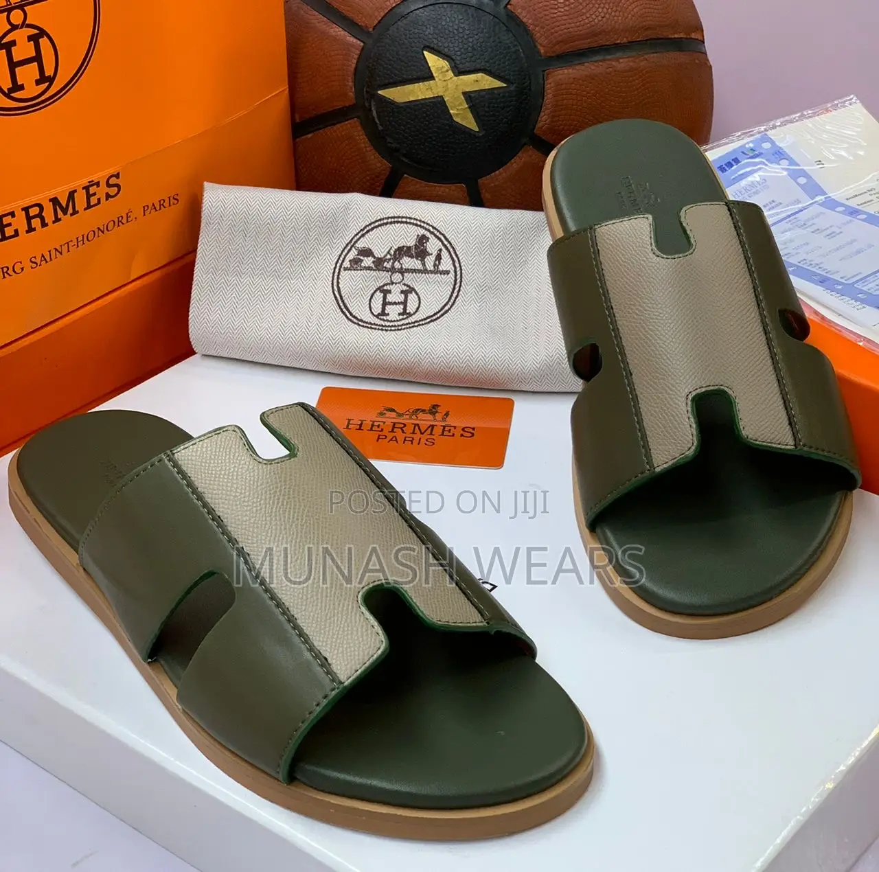 Hermes Leather Slipers