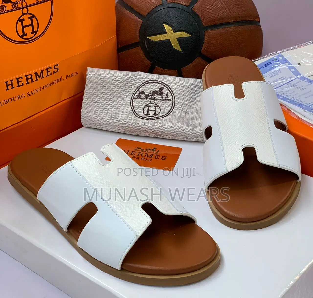 Hermes Leather Slipers