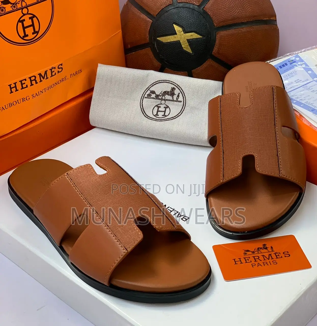 Hermes Leather Slipers
