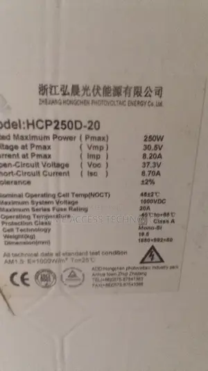 High Quality 250watts Mono Solar Panel