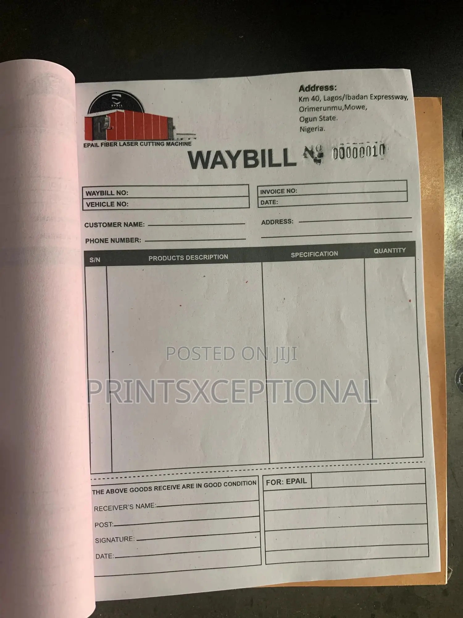 Invoice/ Receipt/ Waybill Printing