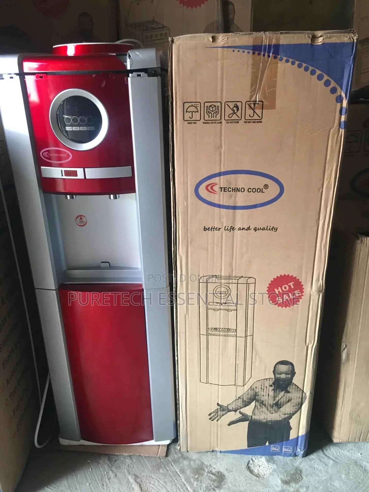 Technocool Hot and Cold Water Dispenser With Fridge