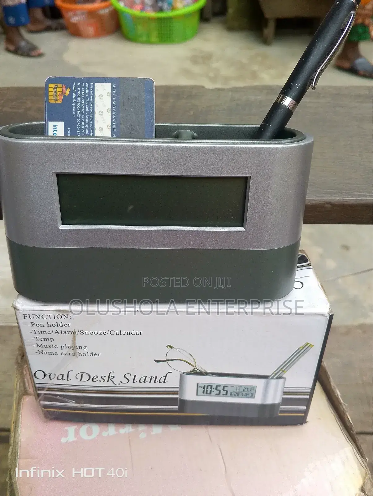 Pen Holder With Digital Clock and Date