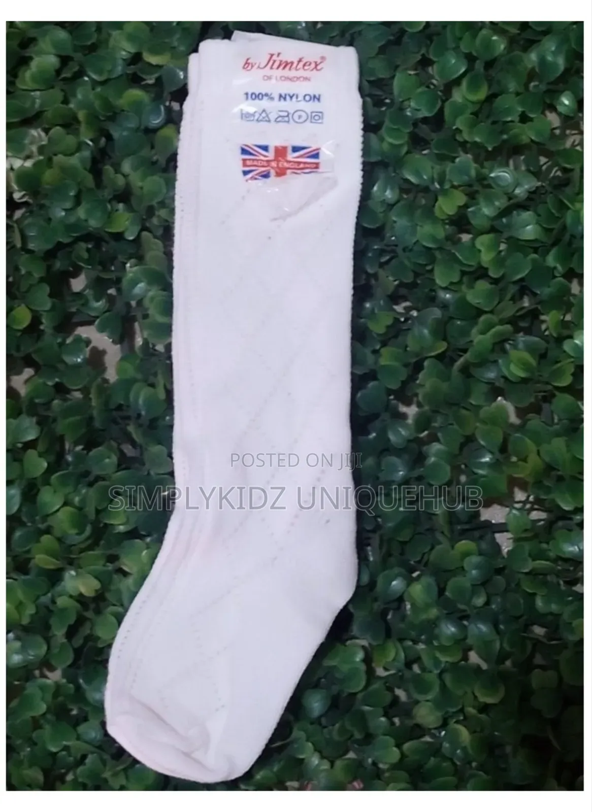 Jimtex 100% Nylon White Socks