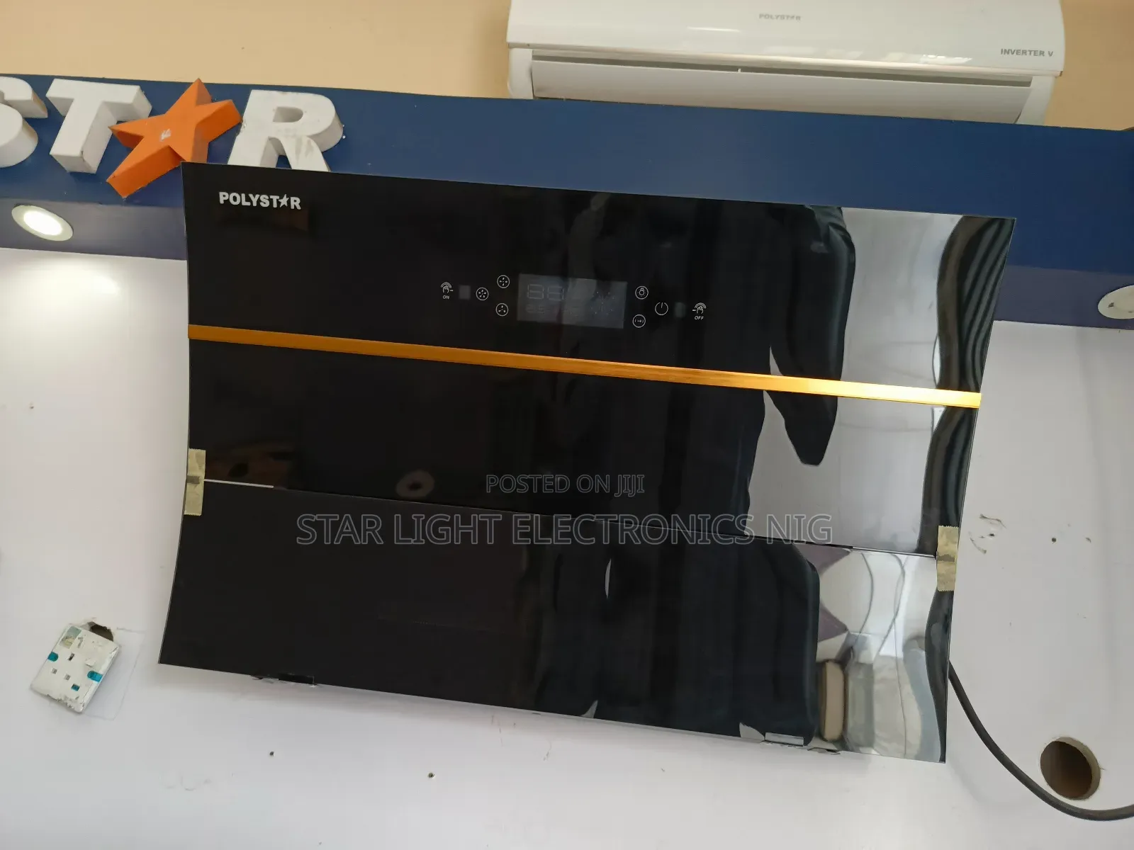 90cm Range Hood With Gold Stripes