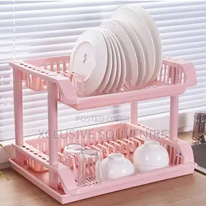Good Quality Kitchen Plastic 2 Tier Dish Drying Rack Drainer