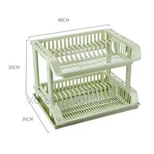 Good Quality Kitchen Plastic 2 Tier Dish Drying Rack Drainer