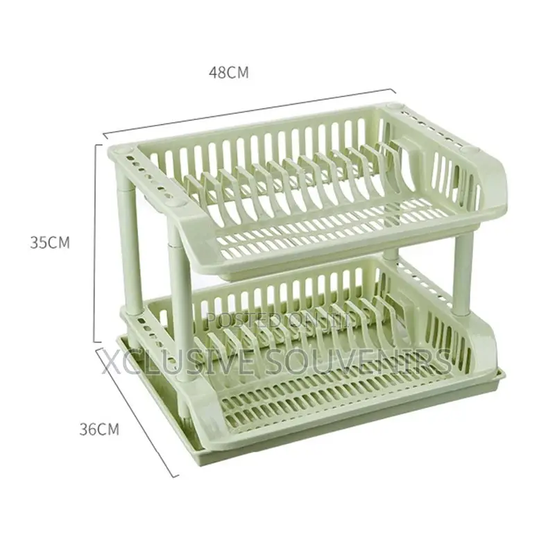 Good Quality Kitchen Plastic 2 Tier Dish Drying Rack Drainer