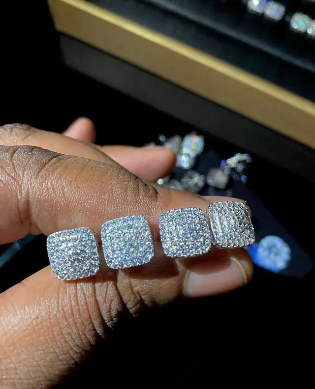 Moissanite Real Vvs Diamond Earrings 11MM Double Halo Moissanite