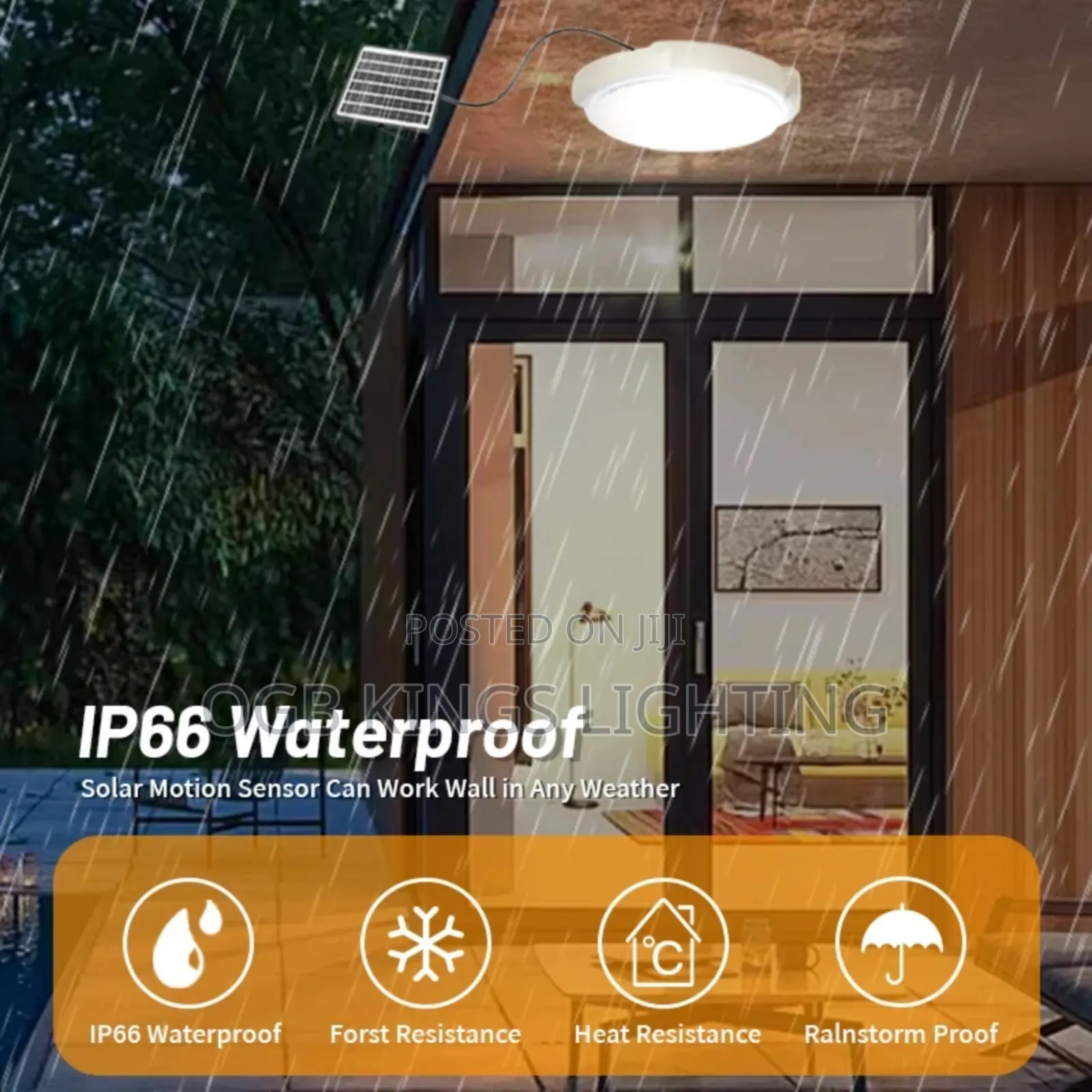 Solar LED Ceiling Light Indoor Balcony Garden Ceiling Light
