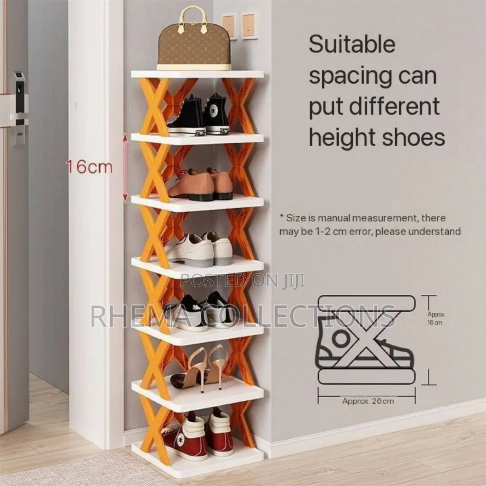 X Shape 6layer Foldable Doorstep Shoe Rack