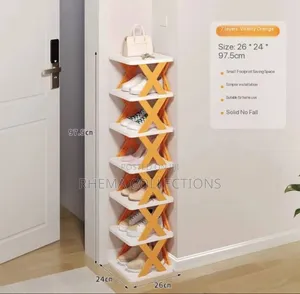 X Shape 6layer Foldable Doorstep Shoe Rack