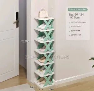 X Shape 6layer Foldable Doorstep Shoe Rack