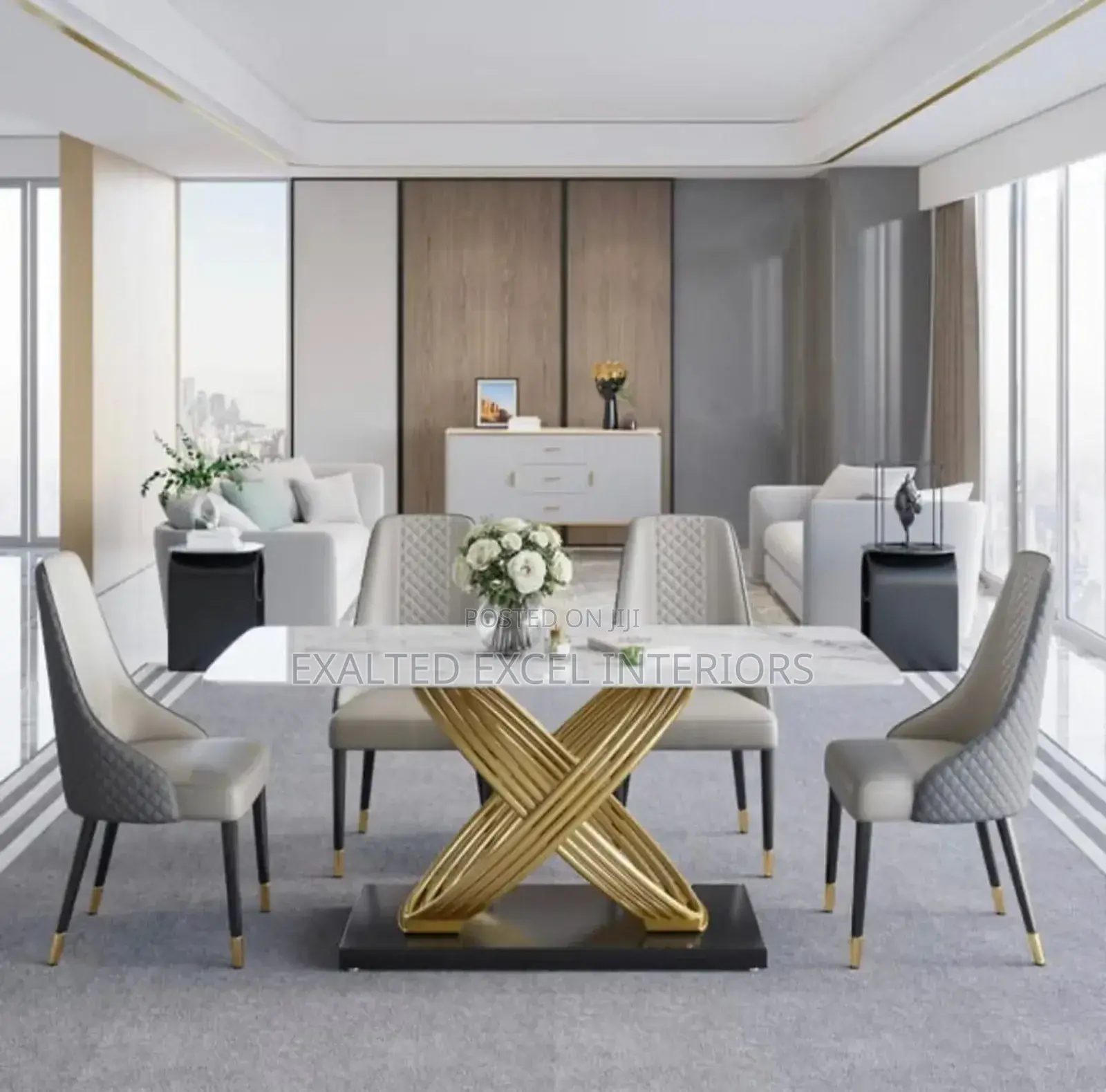 Quality Marble Six Seater Dining Set