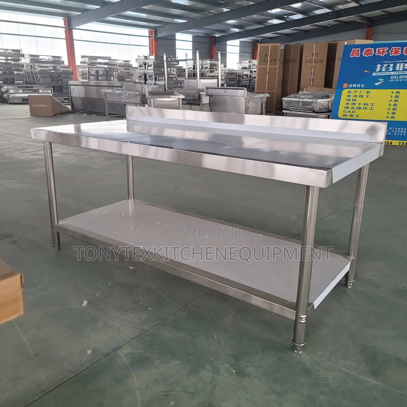 5ft Commercial Work Table With Back