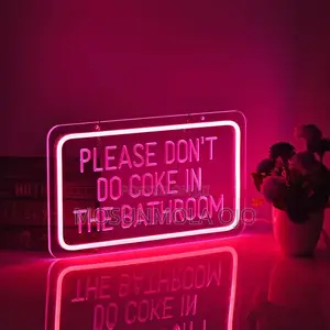 Please Don't Do Coke in the Bathroom Dimmable LED Neon Light