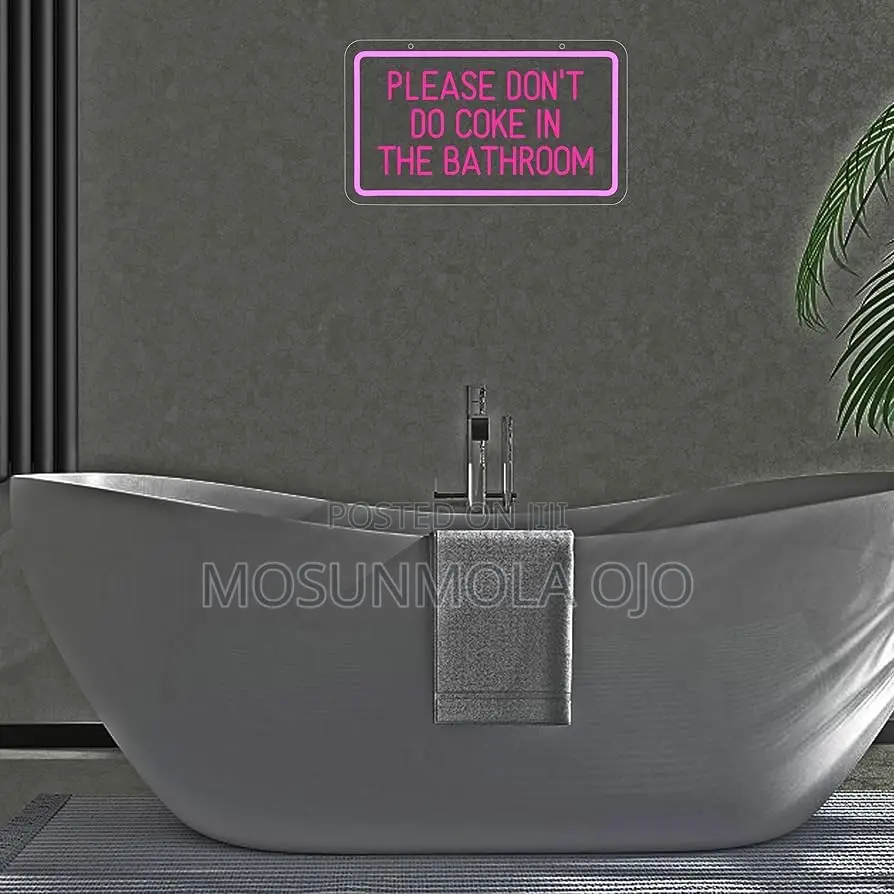 Please Don't Do Coke in the Bathroom Dimmable LED Neon Light