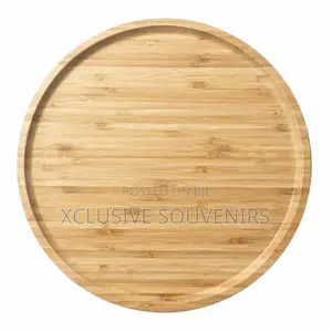 Quality Round Bamboo Glass Platter