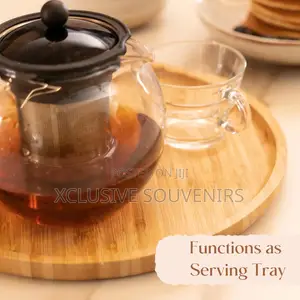 Quality Round Bamboo Glass Platter