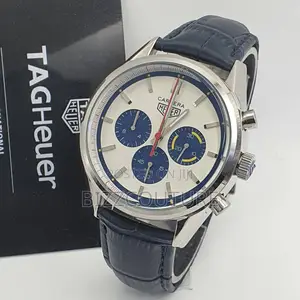 Original Carrera Heuer Chronograph Blue Leather Watch