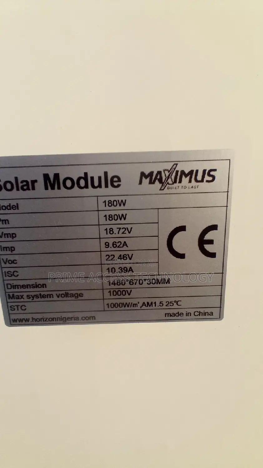 180watts Solar Panel Mono 36 Cells 5 BB