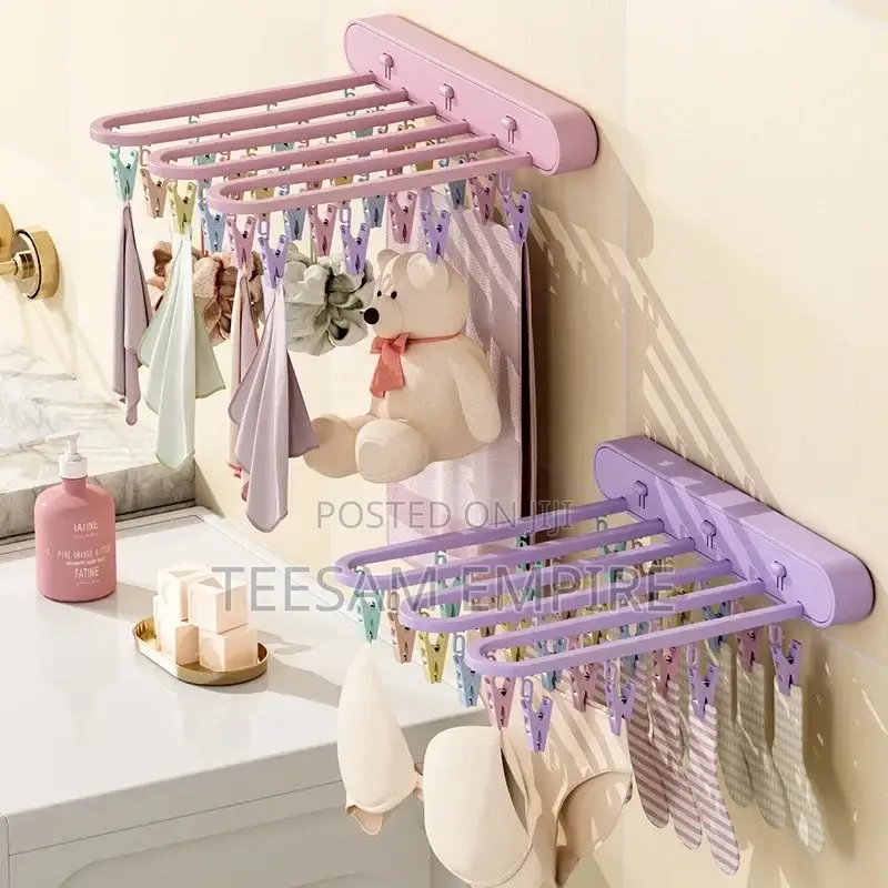 24-Pack Multi-Row Folding Clothes Rack